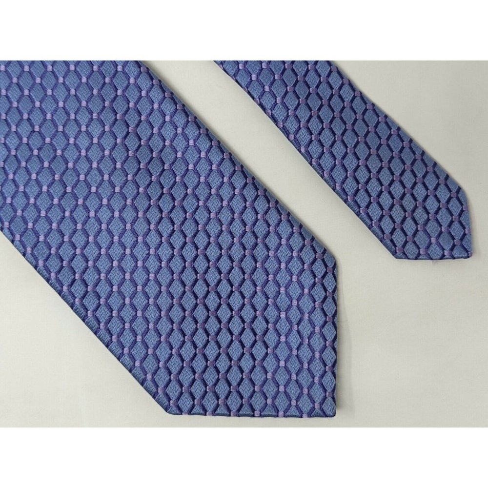 IKE BEHAR NEW YORK SILK TIE LILAC PURPLE GEOMETRIC LUXURY WEAVE 3.75"